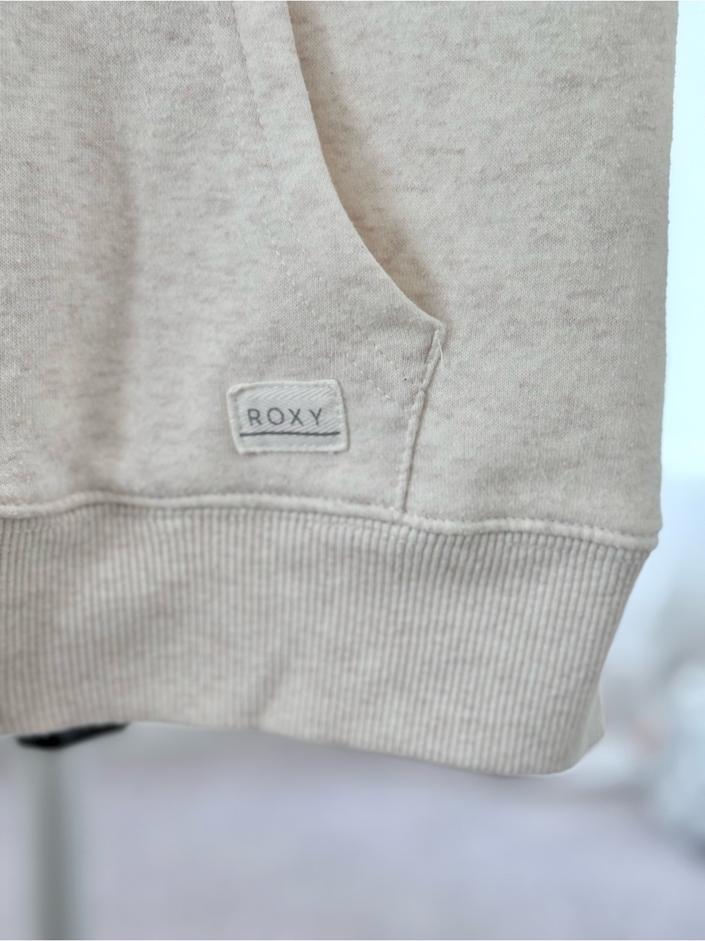Roxy Girl’s - Cozy Cream Zip Hoodie with Floral Logo - Size S 7/8 - Picture 5 of 6
